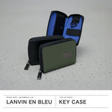 ランバン オン ブルー キーケース メンズ スマートキー 革 LANVIN en Bleu カード 免許証 ブランド おしゃれ 本革 牛革 レザー ファスナー 大きめ カードケース 一体型 4連 鍵入れ ロゴ ディアブロ 519602