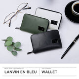 ランバン オン ブルー 二つ折り財布 メンズ 小さめ LANVIN en Bleu 財布 本革 レザー ブランド ラウンドファスナー 小銭入れあり ボックス型小銭入れ コンパクト シンプル  軽量 おしゃれ 上品 ロゴ ディアブロ 519604