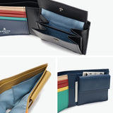 ランバン オン ブルー 二つ折り財布 メンズ LANVIN en Bleu 小銭入れあり ブランド レザー 本革 牛革 革 財布 折り財布 ウォレット おしゃれ 軽量 カード シンプル 大人 スタンパ 522603