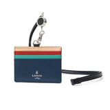 ランバン オン ブルー IDケース メンズ 本革 LANVIN en Bleu IDカードホルダー IDカードケース ブランド レザー 牛革 革 ネックストラップ リール付き おしゃれ 軽量 カード スタンパ 522606