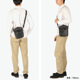 ランバン オン ブルー ショルダーバッグ メンズ ブランド LANVIN en Bleu 斜めがけ かっこいい 大人 軽量 小さめ 縦型 本革 革 バッグ ポリエステル ナイロン 斜めがけバッグ A5 撥水 日本製 男性 ラナ 557101