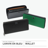 ランバン オン ブルー 財布 長財布 メンズ ブランド LANVIN en Bleu おしゃれ 大人 上品 レザー 牛革 本革 ラウンドファスナー 高級感 シンプル ロゴ 無地 ビジネス ポワール ラウンドファスナー長札 537607