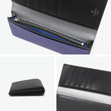 ランバン オン ブルー 長財布 メンズ レディース 薄い LANVIN en Bleu かぶせ ブランド 本革 革 牛革 レザー 小銭入れ 薄型 スリム 革財布 軽量 軽い フラップ モル かぶせ長財布 カード段6 538605