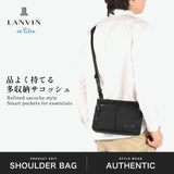 ランバン オン ブルー ショルダーバッグ メンズ 斜めがけバッグ 小さめ LANVIN en Bleu ブランド 大人 上品 ミニショルダー バッグ 横型 斜め掛け 肩掛け ファスナー 軽量 A5 撥水 フレーズ サコッシュ 527101