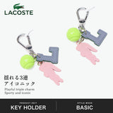 ラコステ キーホルダー LACOSTE チャーム ストラップ レディース ブランド かわいい おしゃれ キーリング キーフック バッグチャーム テニスボール ワニ モチーフ 小さめ 女性 プレゼント 3連チャームキーホルダー NF5321RL