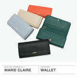 マリクレール 長財布 レディース marie claire 財布 ブランド 本革 かぶせ フラップ 大容量 カード大容量 上品 シンプル かわいい レザー サイフ 小銭入れ クローバー シュリンク 型押し Carrousel MC88647