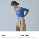 me. Tシャツ レディース 長袖 ミードット ロングTシャツ プルオーバー カットソー シンプル 日本製 薄手 カジュアル おしゃれ トップス flow cotton silk ロングスリーブT me-24200