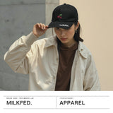 ミルクフェド キャップ レディース 深め 無地 MILKFED. おしゃれ 黒 ピンク 白 ホワイト ブラック 夏 春 冬 秋 ブランド コットン 綿 かわいい チェリー ラインストーン RHINESTONE CHERRY CAP 103251051004