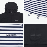 ミルクフェド パーカー レディース 薄手 UVカット MILKFED. トップス UV 紫外線対策 UPF50+ 吸水速乾 超軽量 ラッシュガード おしゃれ 無地 ボーダー 海 プール MILKFED.×OP RASH GUARD ZIP HOODIE 103252012001
