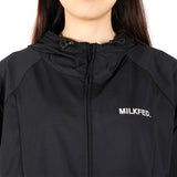 ミルクフェド パーカー レディース 薄手 UVカット MILKFED. トップス UV 紫外線対策 UPF50+ 吸水速乾 超軽量 ラッシュガード おしゃれ 無地 ボーダー 海 プール MILKFED.×OP RASH GUARD ZIP HOODIE 103252012001