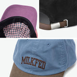 ミルクフェド キャップ レディース コーデュロイ MILKFED. 秋冬 帽子 ロゴ ブリムキャップ ショートブリム 秋 冬 かわいい おしゃれ ガーリー カジュアル ロゴキャップ シンプル バイカラー LOGO CORDUROY CAP 103253051005