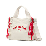 ミルクフェド トートバッグ レディース キャンバス ミニ 小さめ MILKFED. ショルダーバッグ バッグ 高校生 大学生 ブランド 自立 マチ付き 斜め掛け マチ 綿 トート 2WAY A5 RUFFLE MINI BAG 103222053009