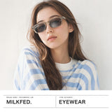 ミルクフェド サングラス レディース 女性 MILKFED. ブランド スクエア おしゃれ 運転 車 軽量 軽い ロゴ カジュアル クリア UVカット 紫外線カット UV 紫外線 LOGO SQUARE SUNGLASSES 103261054009