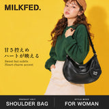 ミルクフェド ショルダーバッグ レディース ブランド MILKFED. バッグ 軽量 軽い ファスナー おしゃれ かわいい ミラー付き ラウンド型 肩掛け コンパクト ワンハンドル HEART MIRROR SHOULDER BAG 103262053004