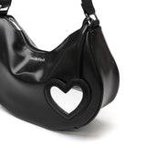 ミルクフェド ショルダーバッグ レディース ブランド MILKFED. バッグ 軽量 軽い ファスナー おしゃれ かわいい ミラー付き ラウンド型 肩掛け コンパクト ワンハンドル HEART MIRROR SHOULDER BAG 103262053004