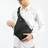 콧수염 바디 가방 콧수염 주후 2way 숄더백 대각선 대각선 1 숄더백 얇은 가방 라벨 수확 레이블 남성 숙녀 Juo-4785