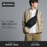 【日本正規品】 マックパック ウエストバッグ メンズ レディース アウトドア ウエスト ポーチ macpac ブランド シンプル カジュアル ボディバッグ 横型 小さめ 斜めがけ 耐水 4.5L 軽量 バンバッグL MM72505