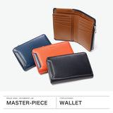 【正規取扱店】 マスターピース 財布 メンズ レディース 二つ折り master-piece 二つ折 2つ折り ブランド 本革 日本製 大人 シンプル レザー 小銭入れ Notch ミドルファスナーウォレット 223051