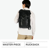 【正規取扱店】 マスターピース リュック メンズ リュックサック 大容量 master-piece ブランド 大人 ビジネス デイパック かぶせ 黒 防水性 A4 B4 PC収納 Progress Coating ver. フラップバックパック 02406-sc