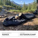 ナンガ 寝袋 寝ぶくろ 冬用 冬 キャンプ コンパクト ダウン スクエア スクエア型 NANGA シュラフ スリーピングバッグ アウトドア 軽量 車中泊 耐水 防水 AURORA TEX SQUARE FOOT 800 NS2443-2A020