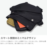 ノアール ショルダーバッグ メンズ レディース NoiR 小さめ 斜めがけ 軽量 大人 ブランド マグネット フラップ ショルダー 撥水 おしゃれ ワンショルダー ボディバッグ ハーフロールタイプ Hexa shoulder N24005