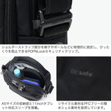 パックセーフ ショルダーバッグ メンズ レディース 軽量 斜めがけバッグ pacsafe クロスボディ 斜めがけ 旅行 ブランド 小さめ 撥水 スキミング防止 RFIDセーフ 防犯 7L A5 V ツアークロスボディ