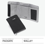 パックセーフ 三つ折り財布 メンズ レディース 財布 ブランド pacsafe コンパクト 黒 小銭入れ カード スリム おしゃれ カジュアル かっこいい 撥水 RFIDセーフ機能 RFIDトライフォールドウォレット