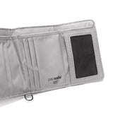 パックセーフ 三つ折り財布 メンズ レディース 財布 ブランド pacsafe コンパクト 黒 小銭入れ カード スリム おしゃれ カジュアル かっこいい 撥水 RFIDセーフ機能 RFIDトライフォールドウォレット