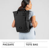 パックセーフ トートバッグ メンズ レディース 軽量 大きめ 通勤 通学 A4 pacsafe ブランド カジュアル リュック 撥水 盗難防止 防犯 旅行 アウトドア PC収納 出張 キャリーオン 丈夫 軽い 2WAY B4 16inch 15L GO
