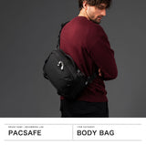パックセーフ ボディバッグ メンズ レディース 大容量 pacsafe 大きめ ブランド カジュアル かっこいい 撥水 PC 盗難防止 防犯 クロスボディ スリングバッグ 斜めがけ 旅行 10L EXP12 スリングクロスボディ