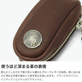 【正規取扱店】 レッドムーン キーケース メンズ レディース スマートキー REDMOON 本革 レザー コンパクト 鍵入れ キーリング 小さい ラウンドファスナー 日本製 インディアンコンチョ付きキーバッグ S-RM-KB1