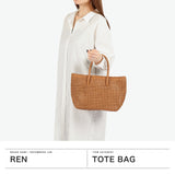 REN トートバッグ レディース 小さめ レン ブランド バッグ 軽量 大人 女性 やぎ革 本革 革 レザー メッシュ 手編み レザートート B5 ミニトート レザー カジュアル #16 ゴートメッシュ バスケットS 1-16-26341