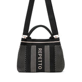 レペット トートバッグ レディース Repetto 小さめ ミニトート バッグ ショルダー 軽量 軽い ブランド トート かわいい おしゃれ 大人 ロゴ ストライプ柄 カジュアル 女性 2WAY A5 CABAS REPETTO