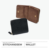 ステッチアンドソー 二つ折り財布 レディース 札 小銭 ブランド ファスナー StitchandSew 財布 かわいい 本革 大人 日本製 二つ折り 革 牛革 レザー おしゃれ ミニ財布 小さめ WALLET 小さなお財布 VS104