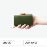 所作 コインケース メンズ レディース Shosa 小銭入れ 小銭 ブランド 本革 革 レザー 牛革 おしゃれ 三つ折り 財布 上品 ウォレット 森半 ロビココ サステナブル シンプル 日本製 一枚革 贈り物 抹茶
