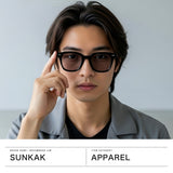 サンカク サングラス メンズ レディース SUNKAK ブランド 色  UVカット 紫外線カット ウェリントン 軽量 軽い ツヤ TYPE 2 SHINY BLACK