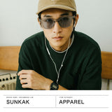 サンカク サングラス メンズ レディース SUNKAK メガネ ブランド 薄い色 色 UVカット 紫外線カット 運転 おしゃれ かっこいい ウェリントン 軽い 軽量 クリアカラー TYPE 2 CLEAR BLACK 2025 2ND