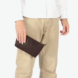 SLOW ポーチ メンズ レディース 小物入れ ブランド レザー Mサイズ スロウ マチ付き マチ 革 本革 おしゃれ シンプル ギフト プレゼント ファスナー 黒 日本製 bono Pouch M 300S17C