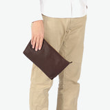 SLOW ポーチ メンズ レディース 大きめ 小物入れ ブランド レザー Lサイズ スロウ マチ付き マチ 革 本革 おしゃれ シンプル ギフト プレゼント ファスナー 黒 日本製 A5 bono Pouch L 300S32C