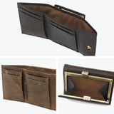 SLOW 三つ折り財布 メンズ レディース ブランド がま口 スロウ 財布 本革 小さい 小さめ 小銭入れあり ミニ財布 コンパクト 軽量 軽い レザー クーズー革 ウォレット 日本製 kudu clasp trifold wallet 333S135L