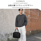 SLOW ボストンバッグ メンズ レディース スロウ バッグ トートバッグ 軽量 通勤 ブランド 本革 革 レザー シュリンクレザー 肩掛け ファスナー付き A4 スクエア 自立 日本製 Shrink-Boston Bag 306S63S