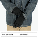 スノーピーク 手袋 メンズ レディース 防寒 スマホ snow peak グローブ フリース ストレッチ 伸縮 スマホ対応 防風 アウトドア 秋冬 シンプル ロゴ 暖かい 薄い おしゃれ ブランド Polartec Power Stretch Gloves AC-25AU019