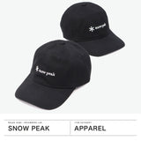 スノーピーク キャップ メンズ レディース snow peak ブランド おしゃれ ブラック 6パネル ロゴ 刺繍 シンプル アウトドア カジュアル サイズ調整 アジャスター 帽子 New Standard Logo Cap NSD-AC-25AU001
