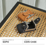ソポ コインケース メンズ レディース かわいい 革 SOPO 財布 コンパクト ブランド がま口 小銭入れ ミニ 小さい 本革 カーフレザー おしゃれ 高級感 レザー 薄型 プレゼント 日本製 W-GAMA PURSE-SLIM/DEG SO28