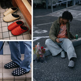 【正規取扱店】 SUBU サンダル メンズ レディース 冬 スブ ドット ピンク ブラック 冬用 秋冬 サンダル ブランド おしゃれ オフィス あったか 暖かい 外履き 室内 ルームシューズ 起毛 スリッパ スリッポン F-LINE SB001