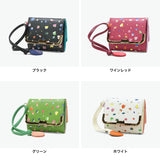 ツモリチサト 財布 レディース コンパクト tsumori chisato CARRY ブランド 三つ折り ミニ財布 かわいい 三つ折り財布 レザー 羊革 おしゃれ ドット柄 ネコ 猫 ねこ BOX型小銭入れ 日本製 てんてん 57930