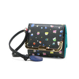 ツモリチサト 財布 レディース コンパクト tsumori chisato CARRY ブランド 三つ折り ミニ財布 かわいい 三つ折り財布 レザー 羊革 おしゃれ ドット柄 ネコ 猫 ねこ BOX型小銭入れ 日本製 てんてん 57930