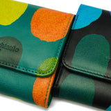 ツモリチサト 二つ折り財布 レディース ブランド 本革 tsumori chisato CARRY 財布 かわいい 大人 二つ折 カード入れ 小銭入れ 牛革 水玉 ドット カラフル 日本製 カラフルズームドット 折り財布 57951