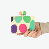 ツモリチサト 二つ折り財布 がま口 レディース ブランド 本革 tsumori chisato CARRY 財布 かわいい 大人 二つ折 カード入れ 小銭入れ 牛革 水玉 ドット カラフル 日本製 カラフルズームドット がま口財布 57952