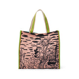 ツモリチサト トートバッグ レディース 布 A4 tsumori chisato CARRY バッグ 軽量 ブランド スクエア おしゃれ かわいい ロゴ トートバッグL トート プリント イラスト 柄 日本製 サボテンと太陽 50786